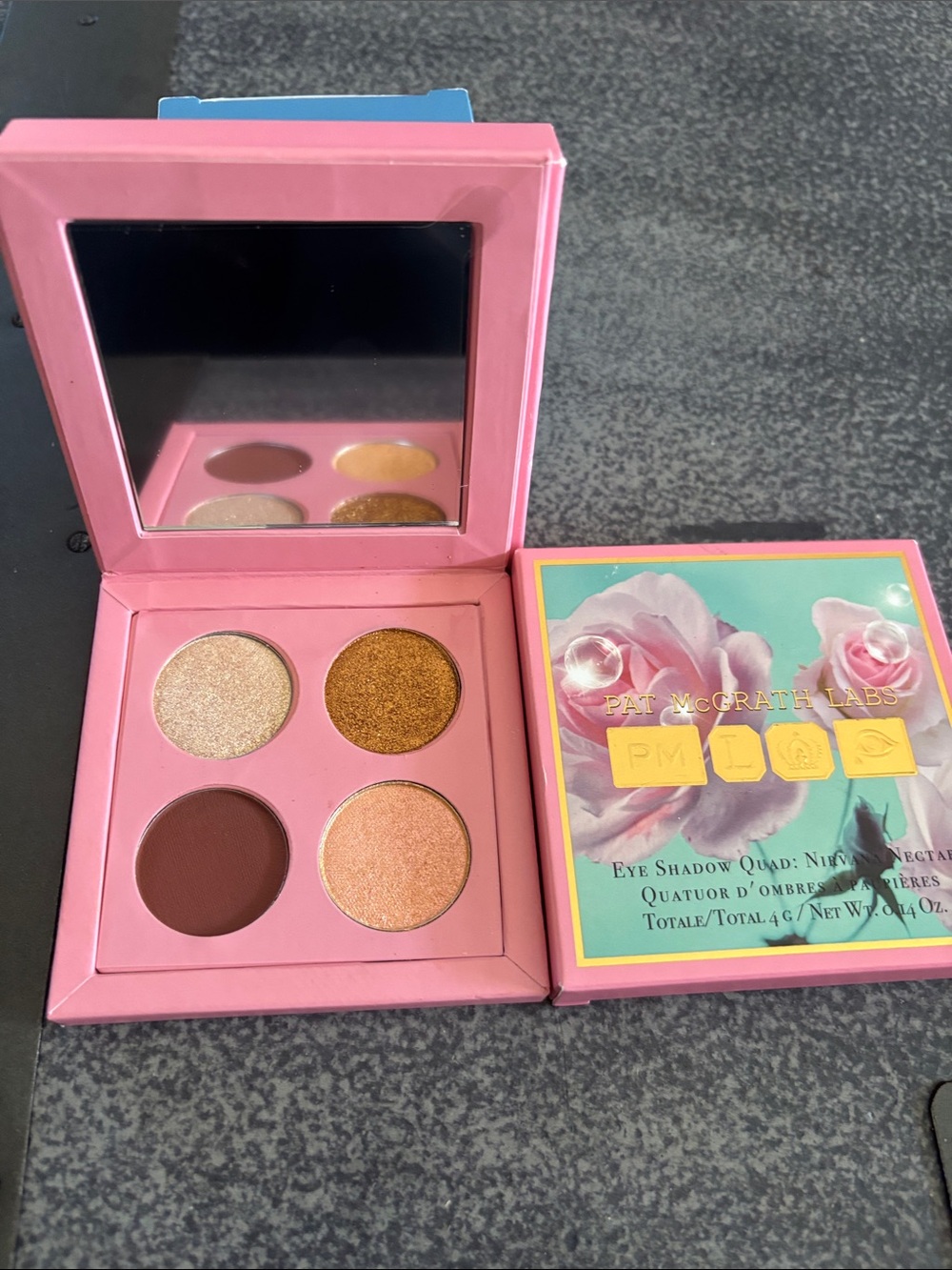 BNIB Pat McGrath Rose Compact Eyeshadow Quad - Champagne, Gold, Peach, Brown